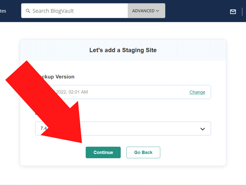 Step one - create a staging site